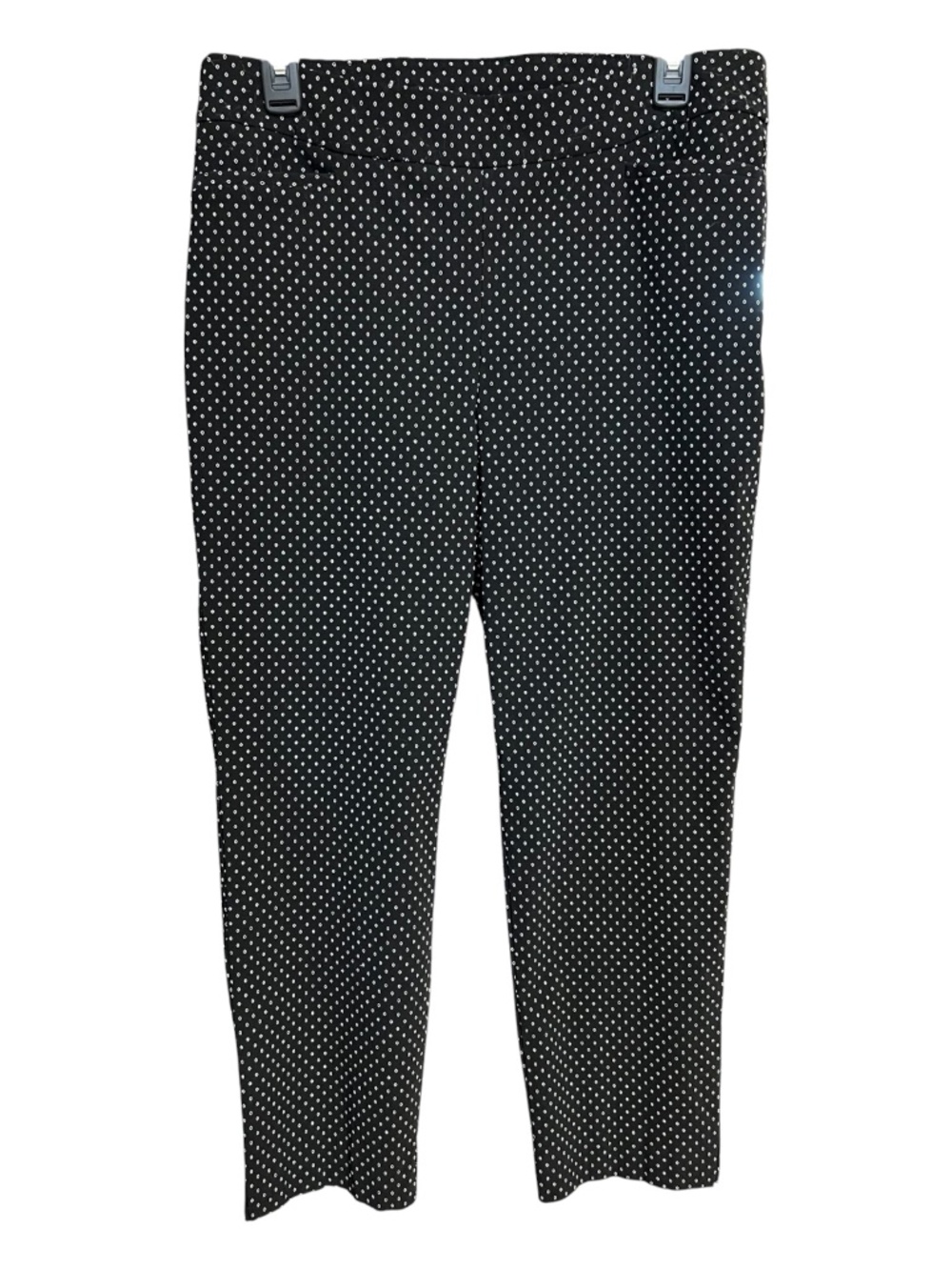 EUC Chico’s Black White Geometric Slim Straight Crop Pants | Size 2P 12P